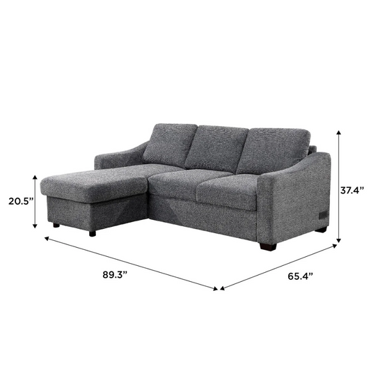 Coddle Aria Fabric Sleeper Sofa with Reversible Chaise and Storage