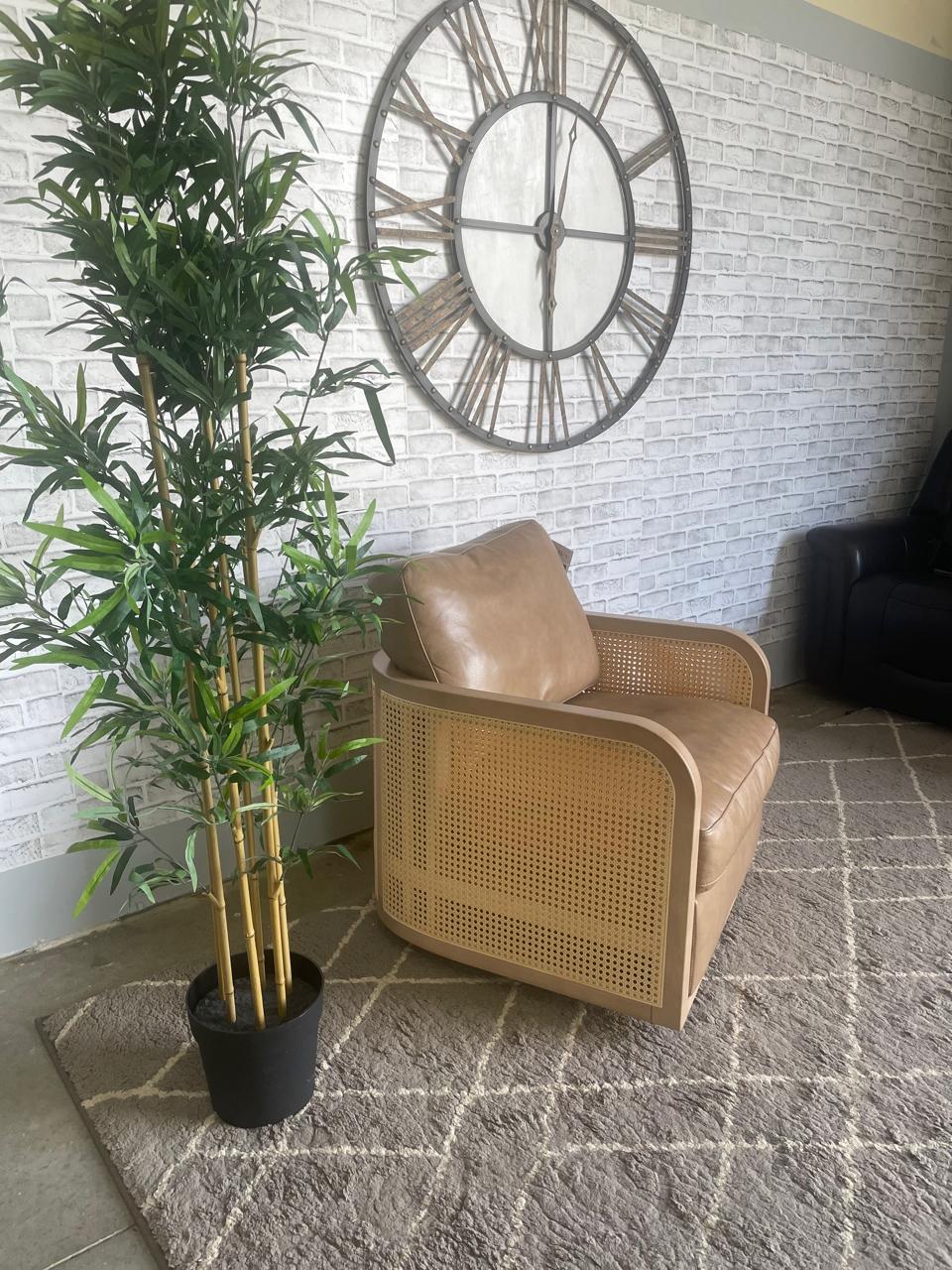 Harley Leather Swivel Accent Chair