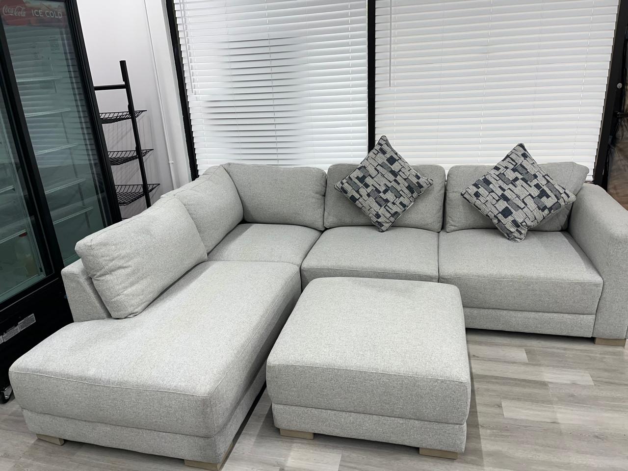 Drayden Fabric Sectional with Ottoman