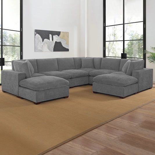 Lowell dark grey 8 pieces customer return steam cleaned