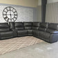 Wylder Leather Power Reclining Sectional with Power Headrests